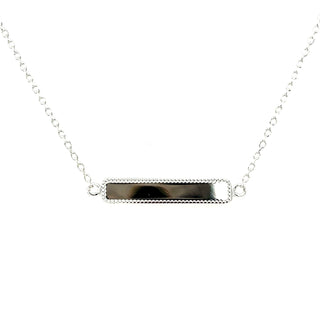 Sterling Silver Engravable Bar With Ridged Edge
