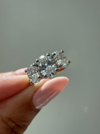 Angelina - 18ct Yellow Gold 2.11ct Laboratory Grown Oval Three Stone Diamond Engagement Ring