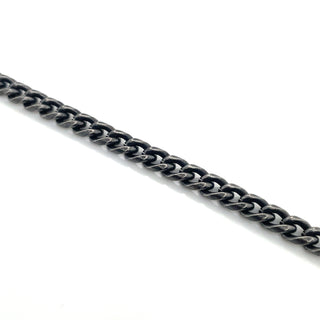 Gents Stainless Steel Black Curb Bracelet