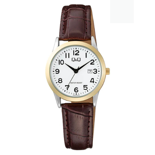 Q&Q Brown Croc Leather Strap Ladies Watch