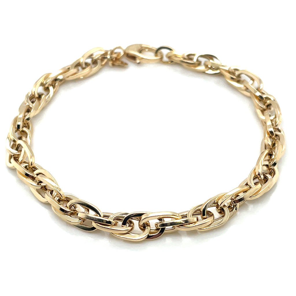 9ct Yellow Gold Square Link Rope Twist Bracelet – Tadgh O Flynn Jewellers