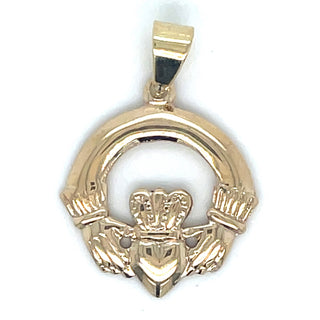 Vintage 9ct Yellow Gold Small Claddagh Pendant