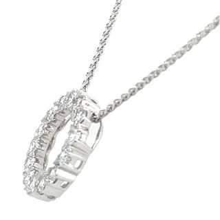 18ct White Gold Laboratory Grown 1.15ct Round Diamond Circle Pendant