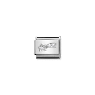 Classic SYMBOLS stainless steel, enamel and 925 sterling silver White Comet
