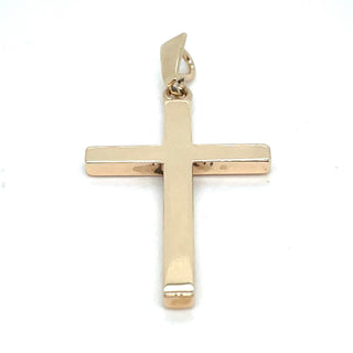 Vintage 9ct Yellow Gold Plain Cross Pendant