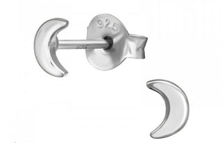 Childrens Sterling Silver Moon Earrings