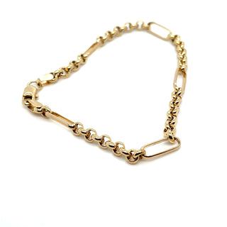 Vintage 9ct Yellow Gold Mixed Link Bracelet