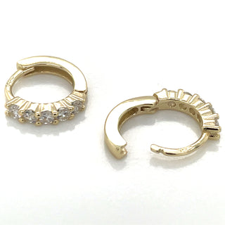 Golden Cz Hoop Earrings