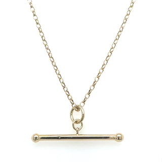 Vintage 9ct Yellow Gold 18” Round Belcher Chain With T-Bar