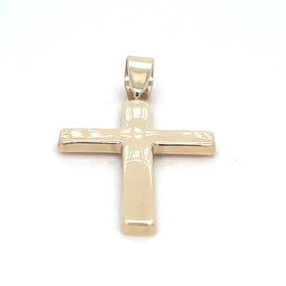 Vintage 9ct Yellow Gold Semi Solid Cross Pendant