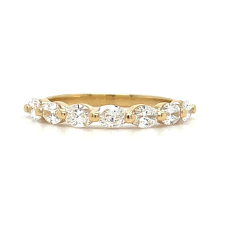18ct Yellow Gold 0.90ct Laboratory Grown Seven Stone Horizontal Oval Diamond Ring