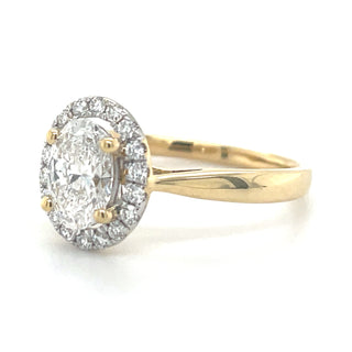 Maeve - 14ct Yellow Gold 0.93ct Oval Halo Laboratory Grown Diamond Engagement Ring