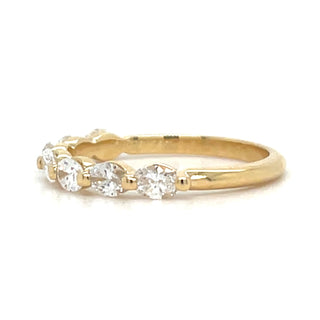 18ct Yellow Gold 0.90ct Laboratory Grown Seven Stone Horizontal Oval Diamond Ring
