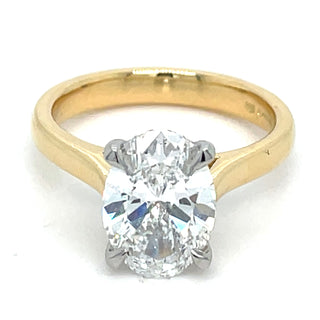Emma - 18ct Yellow Gold 2.50ct Laboratory Grown Oval Solitaire Diamond Ring