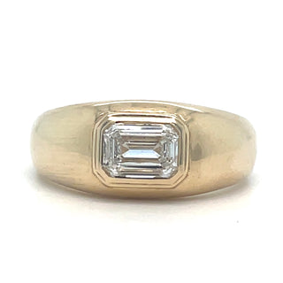 9ct Yellow Gold Laboratory Grown 1.05ct Emerald Cut Solitaire Diamond Ring