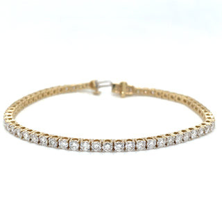 14ct Yellow Gold 3.92ct Laboratory Grown Diamond Tennis Bracelet