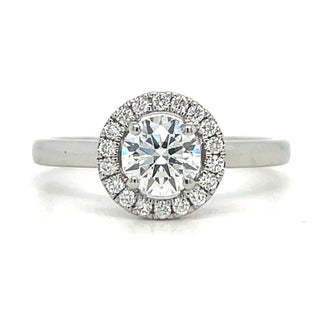 Colette - Platinum Laboratory Grown 1.01ct Round Brilliant Single Halo Diamond Ring