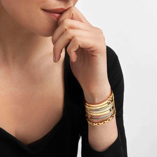 PRETTY BANGLES RIGID BRACELET WITH CZ GOLD
