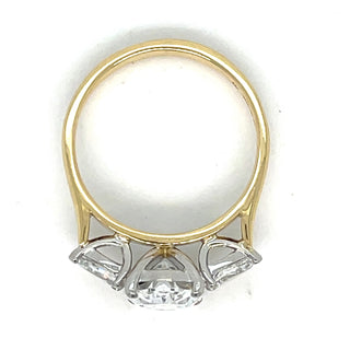 Daniela - 18ct Yellow Gold 2.44ct Laboratory Grown Oval Three Stone Engagement Ring with Side Pear Diamonds
