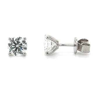 14ct White Gold 2ct Laboratory Grown Round Diamond Earrings