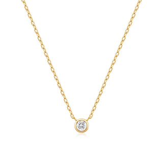 Ania Haie Gold Round Solitaire Cubic Zirconia Necklace