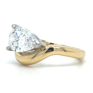 Cara - 18ct Yellow Gold 2.01ct Laboratory Grown Horizontal Pear Cut Diamond Shaped Band Ring