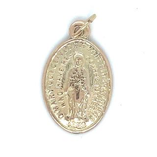 Vintage 9ct Yellow Gold Miraculous Medal Pendant
