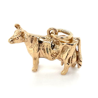 Vintage 9ct Yellow Gold Cow Charm