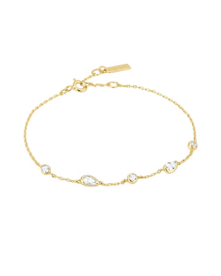 Ania Haie Gold Round & Teardrop Bezel Station Bracelet