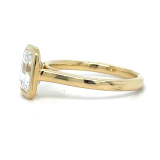 Freida - 18ct Yellow Gold Laboratory Grown Rubover 1.51ct Emerald Cut Solitaire Diamond Ring