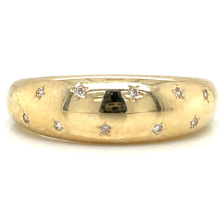 9ct Yellow Gold Starry Night Cz Ring