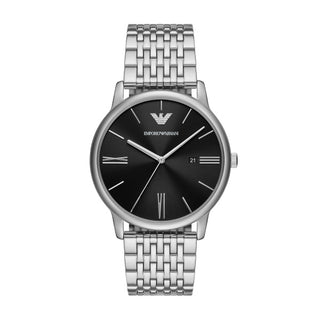 Armani Minimalist Three-Hand Date Stainless Steel Watch