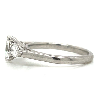 Ciara - Platinum Oval Centre With Pear Side Stone Earth Grown Diamond Ring