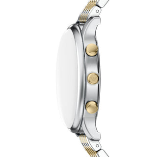 Emporio Armani Two Tone Minimalist Three Hand Watch with Golden Digits