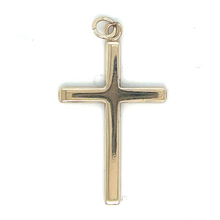 Vintage 9ct Yellow Gold Plain Cross Pendant