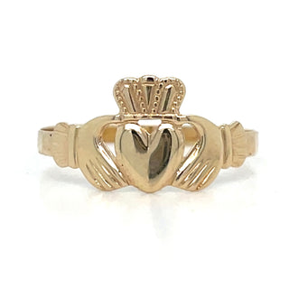 Vintage 9ct Yellow Gold Petite Claddagh Ring