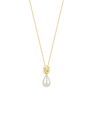 Ania Haie Gold Twist & Shell Pearl Necklace