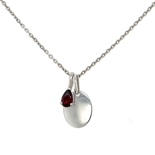 9ct White Gold Pear Birthstone Gemstone Charm