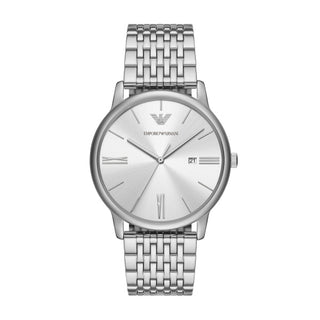 Armani Minimalist Gents Three-Hand Date Stainless Steel Watch