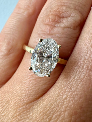 Millie - 18ct Yellow Gold 2.16ct Laboratory Grown Oval Solitaire Engagement Ring With Hidden Halo