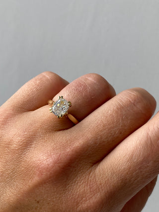 Claire - 18ct Yellow Gold 2.01ct Laboratory Grown Elongated Cushion Cut Double Claw Diamond Ring