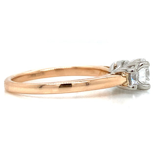 Saoirse - 1.11ct Earth Grown Trilogy Engagement Ring in 18ct Rose Gold