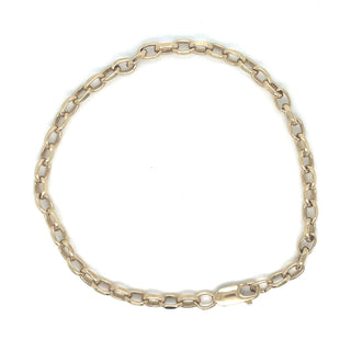 Vintage 9ct Yellow Gold Small Oval Link 8” Bracelet