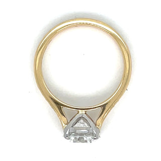 Leah - 18ct Yellow Gold 1.89ct Laboratory Grown Four Claw Round Solitaire Diamond Engagement Ring With Castle Set Shoulders