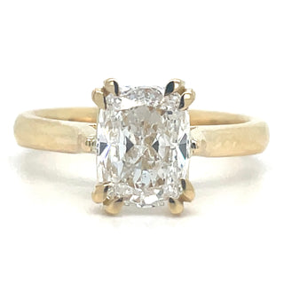 Claire - 18ct Yellow Gold 2.01ct Laboratory Grown Elongated Cushion Cut Double Claw Diamond Ring