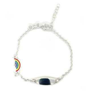 Sterling Silver Engravable Rainbow Bracelet