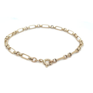 Vintage 9ct Yellow Gold 7.5” Mixed Link Bracelet