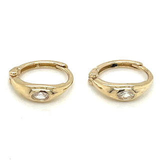 9ct Yellow Gold Hoop Earrings With Cz