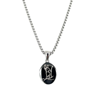 Gents Stainless Steel St Christopher Pendant