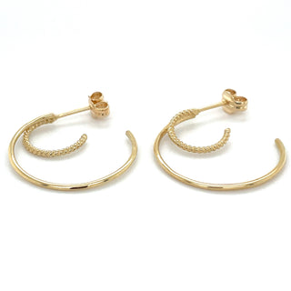 9ct Yellow Gold Double Hoop Earring